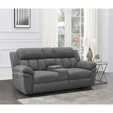 Divine Charcoal Upholstered Power Loveseat
