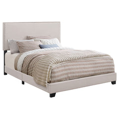 Guyancourt Ivory Upholstered Eastern King Panel Bed