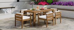 TREXM 7-Piece Patio Dining Table Set for 6,Outdoor Furniture Sets with 72.8"Rectangle Table,Patio Table and Chairs Set with Removable Cushions for Backyard,Garden,Poolside(Light Teak+Beige Cushion)