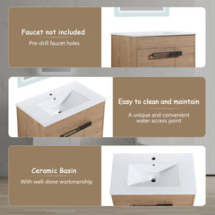 30 Inch Bathroom Vanity With Sink, Freestanding Bathroom Vanity or Floating is Optional Conversion 30*18-00330IMO-1(KD-Packing)