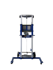 Lightweight Straddle Manual Hand Crank Stacker, Easy to move, 400lbs capacity, 122Max lift height, Blue