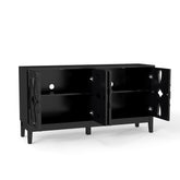 60.5" Mid Century Modern Sideboard Buffet Cabinet with Storage, TV Media Console Table, Storage Cabinet with 4 Doors & Adjustable Shelves for Kitchen Dining Living Room Entryway, Black