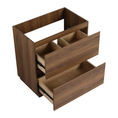 30" Bathroom Vanities without Sink, Modern Undermount Bathroom Sink Cabinet with Double drawer, Freestanding Bathroom Sink Cabinet,Engineering wood,Brown