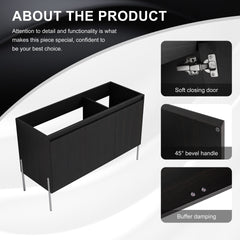 48" Freestanding Bathroom Vanity, Storage Cabinet with Soft Closed Doors (KD-Package)-Excluding Sink