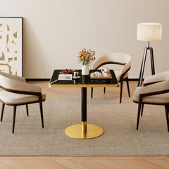 Square Modern Dinning Table 31.5 inches Bistro Table Tulip Table with Faux Marble top,Easy Assemble,Sturdy Metal Frame Diameter