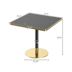 Square Modern Dinning Table 31.5 inches Bistro Table Tulip Table with Faux Marble top,Easy Assemble,Sturdy Metal Frame Diameter