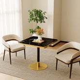 Square Modern Dinning Table 31.5 inches Bistro Table Tulip Table with Faux Marble top,Easy Assemble,Sturdy Metal Frame Diameter