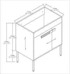 30 Inch Freestanding Bathroom Vanity or Floating is Optional Conversion.30*18-00330IMO-1(KD-Packing) - Only Includes Vanity, Excluding Sink