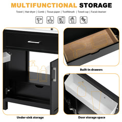 30-Inch Bathroom Vanity with Ceramic Sink and Ample Storage - The Perfect Choice for Small Bathrooms