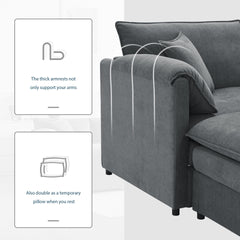 103" Chenille Modular Sectional Sofa with Deep and Wide Seat,L Shaped Cloud Couch Set with Double Cushions,4 Seat Sofa with Movable Ottoman,Oversized Indoor Furniture for Living Room&Apartment