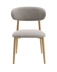 Modern Luxury Dining Chairs 2pc Set Light Gray Padded Seat Back Cushion Comfort Style Natural Finish Dining Furniture