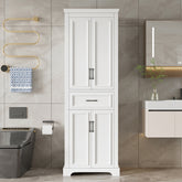70.8" Freestanding Bathroom Vanity, Modern Elegant Design, 4 Doors & 1 Drawer, Space-Saving Storage with Adjustable Shelves, Damping Hinge Doors, Durable Painted Finish