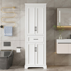 70.8" Freestanding Bathroom Vanity, Modern Elegant Design, 4 Doors & 1 Drawer, Space-Saving Storage with Adjustable Shelves, Damping Hinge Doors, Durable Painted Finish