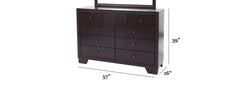 Modern Style 1pc Dresser Nine Drawers Brown Color Finish Bedroom Furniture