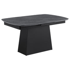 Idlewild Black Faux Marble Extension Leaf Dining Table