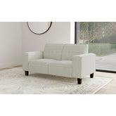 Xana Greige Upholstered Track Arm Tufted Loveseat