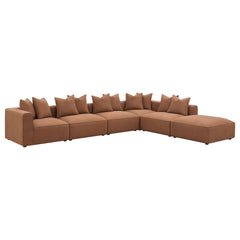 Colleen Terracotta 6-piece Tight Seat Modular Sectional