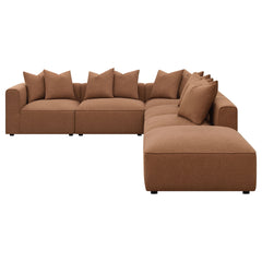 Colleen Terracotta 6-piece Tight Seat Modular Sectional