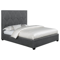 Maille Charcoal Upholstered Queen Panel Bed