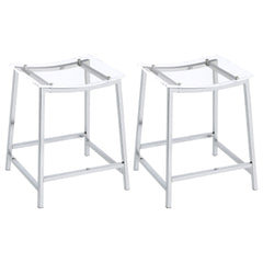 Staten Chrome Backless Counter Stool (Set of 2)