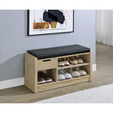 Astor White Oak Open Shelf Storage Bench