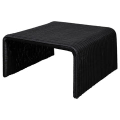 Woods Black Woven Rattan Square Coffee Table
