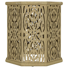 Watsonville Natural Brown Octagonal Solid Mango Wood Side Table