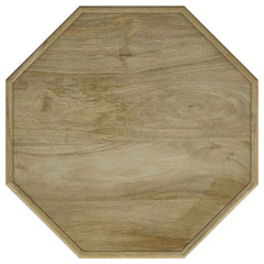 Watsonville Natural Brown Octagonal Solid Mango Wood Side Table