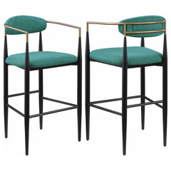 Renfroe Green Fabric Upholstered Bar Chair (Set of 2)