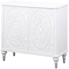 Angus White 2-door Mandala Accent Cabinet Distressed