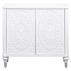 Angus White 2-door Mandala Accent Cabinet Distressed