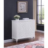 Angus White 2-door Mandala Accent Cabinet Distressed