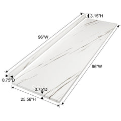 Laminate Countertop, Wood Plywood Sheets Table Top for DIY, Kitchen Countertop, Washer Dryer Counter Top, Office Desk Top, 96" L x 25.56" W x 0.75" D (Marble Texture)