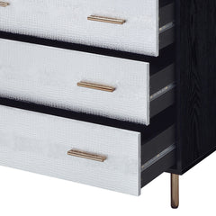 Black and Silver 4-Drawer Chest