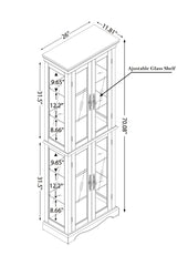 Lighted Glass Curio Display Cabinet,Display Cabinet,Glass Storage Cabinet Glass Wine cabinet Wood Frame Toy Display for Living Room, Kitchen, Pantry light bulb included BIACK