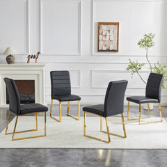 4-Pack - Heavy-duty chairs set: 2.1" thick cushion, iron frame, perfect for home or office. Classic colors, great value