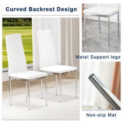 Office visitor chairs and reception chairs, leather waiting room chairs, mid-back conference chairs, restaurant dining chairs (suitable for meeting rooms/loud rooms/cafes)White(8 sets)