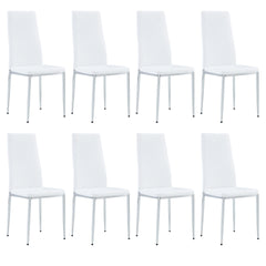 Office visitor chairs and reception chairs, leather waiting room chairs, mid-back conference chairs, restaurant dining chairs (suitable for meeting rooms/loud rooms/cafes)White(8 sets)