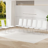 Office visitor chairs and reception chairs, leather waiting room chairs, mid-back conference chairs, restaurant dining chairs (suitable for meeting rooms/loud rooms/cafes)White(8 sets)