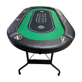 INO Design 71 inches Foldable Poker Table Portable for Casion Texas Hold'em Games with Green Felt