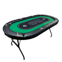 INO Design 71 inches Foldable Poker Table Portable for Casion Texas Hold'em Games with Green Felt