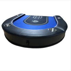 INO Design 71 inches Foldable Poker Table Portable for Casion Texas Hold'em Games with Blue Felt