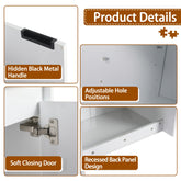 60" Bathroom Vanity With Resin Sink, Soft Close Doors and 1-Side Cabinet, Float Mounting Design, Glossy White, Plywood(KD-Packing)-24"x2 + 12"