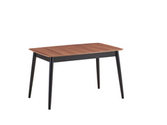 Natural and Black Dining Table with Bufferfly Extension Leaf