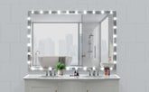 Hollywood LED Full Body Mirror with Lights Extra Large Full Length Vanity Mirror with 3 Color Mode Lights, Vertical Horizontal Hanging Aluminum Mirror for Dressing Rooms, Bedroom Silver, 72X48 inches