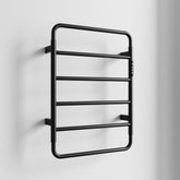 18.7" Heated Towel Rack for Bathroom,Wall Mounted with Intelligent Touch Screen Timer, 6-Bar Towel Warmer, 304 Stainless Steel Polished, Plug-in/Hard-Wired