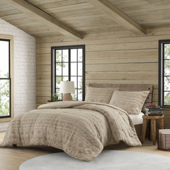 3 PCS Full/Queen Chenille Oversized Comforter Set Tan