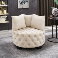 Contemporary Upholstered Tufted Leisure Chair Accent Chair,Taupe