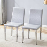 Two Light Gray PU dining chairs, simple and versatile, comfortable and accompanied. Exquisite and versatile dining chairs unlock a comfortable new experience.(Set of 2)W1151P269057