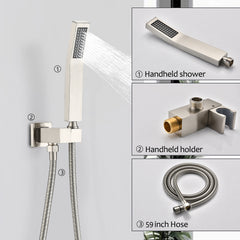 Brushed Nickel shower system 10 inch Brass Bathroom Deluxe rain mixed shower combination set wall mounted rain shower head system shower faucet